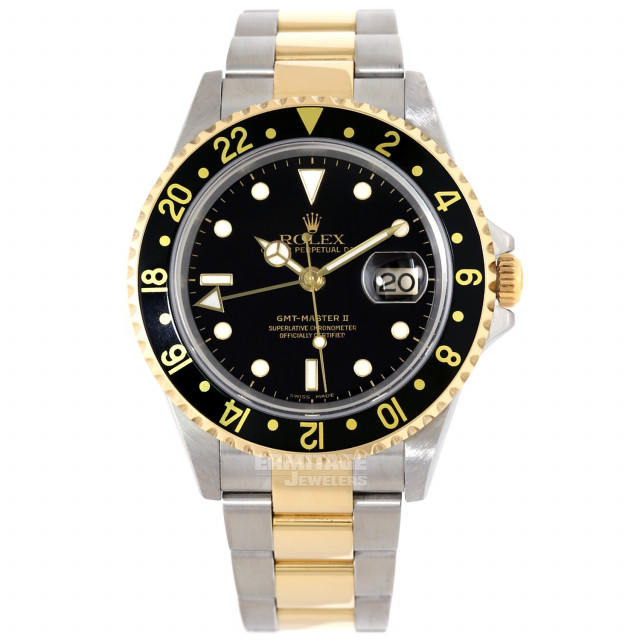 Gold & Steel on Oyster Rolex GMT-Master II 16713 40 mm